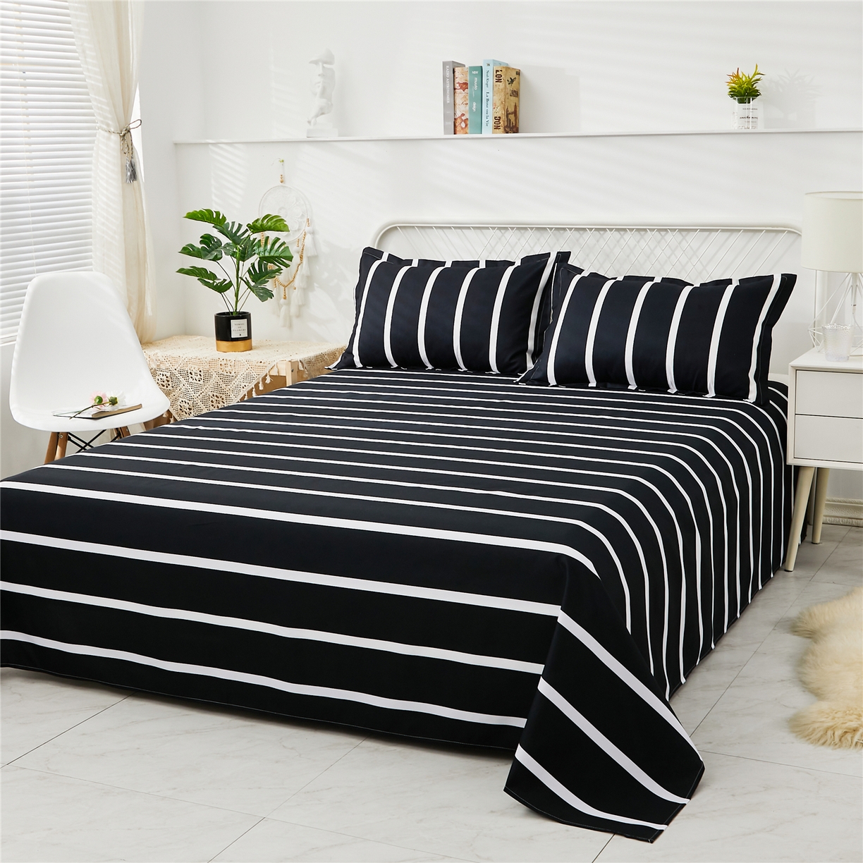 91家纺网 家纺一手货源 找家纺 曼璐家纺 2025新款芦荟棉床单单件床单三件套单床单磨毛印花亲肤外贸跨境可定制花型尺寸 简约人生