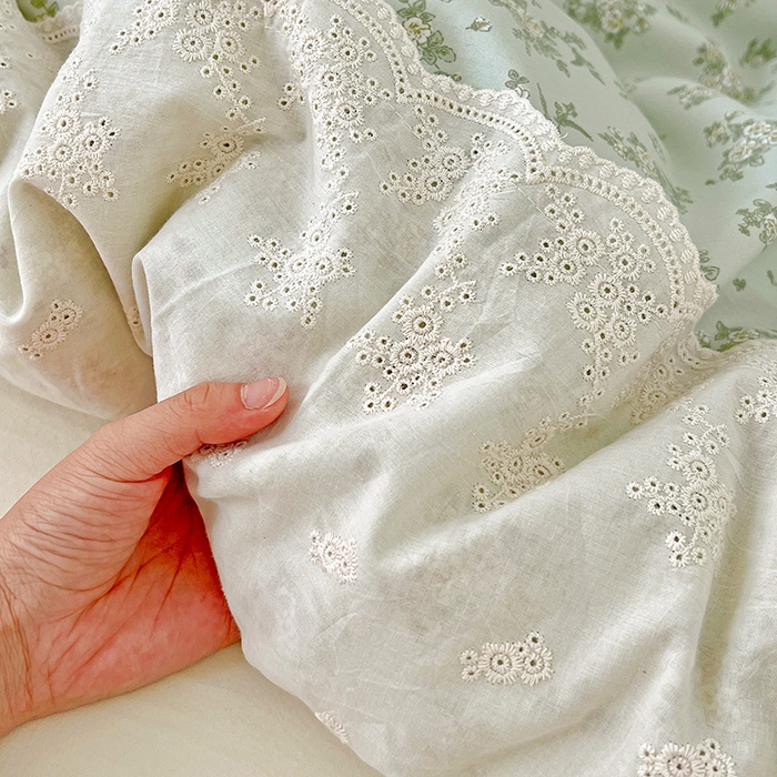 91家纺网 家纺一手货源 找家纺 港岛妹妹 2025新款韩式蕾丝花边软绵绵四件套 茶语-绿