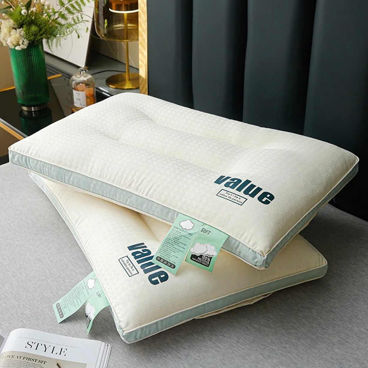 雅晨枕芯工厂店 2025新款云柔立体分区护颈枕云朵释压软枕头枕芯 云朵舒柔枕-Max护颈款