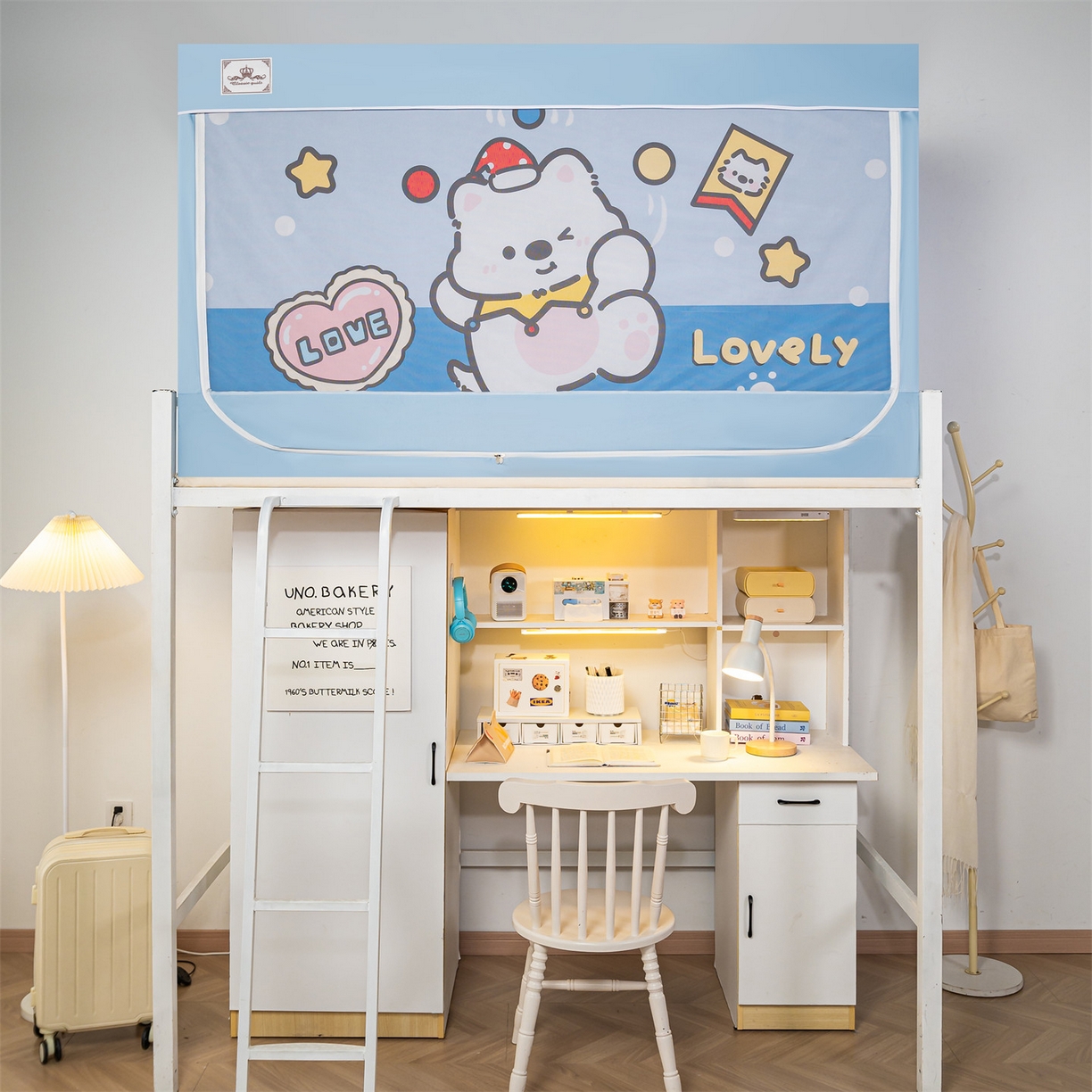 2025新款多层复合夹层强遮光学生蚊帐 白熊趣游