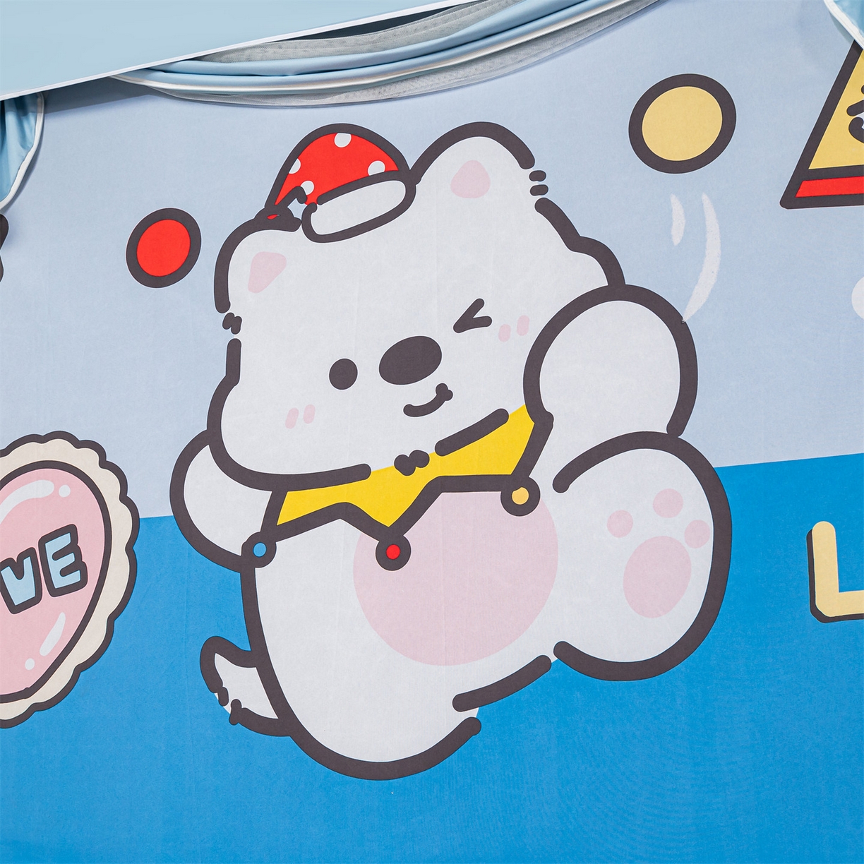 91家纺网 家纺一手货源 找家纺 2025新款多层复合夹层强遮光学生蚊帐 白熊趣游