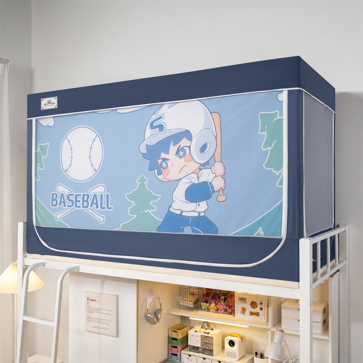 91家纺网 家纺一手货源 找家纺 2025新款多层复合夹层强遮光学生蚊帐 棒球小子