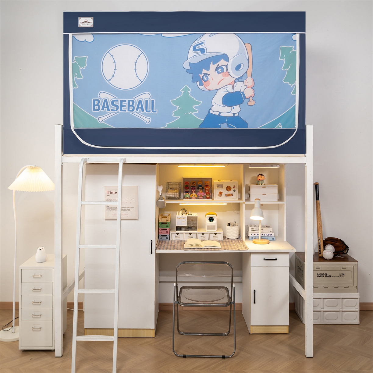 2025新款多层复合夹层强遮光学生蚊帐 棒球小子