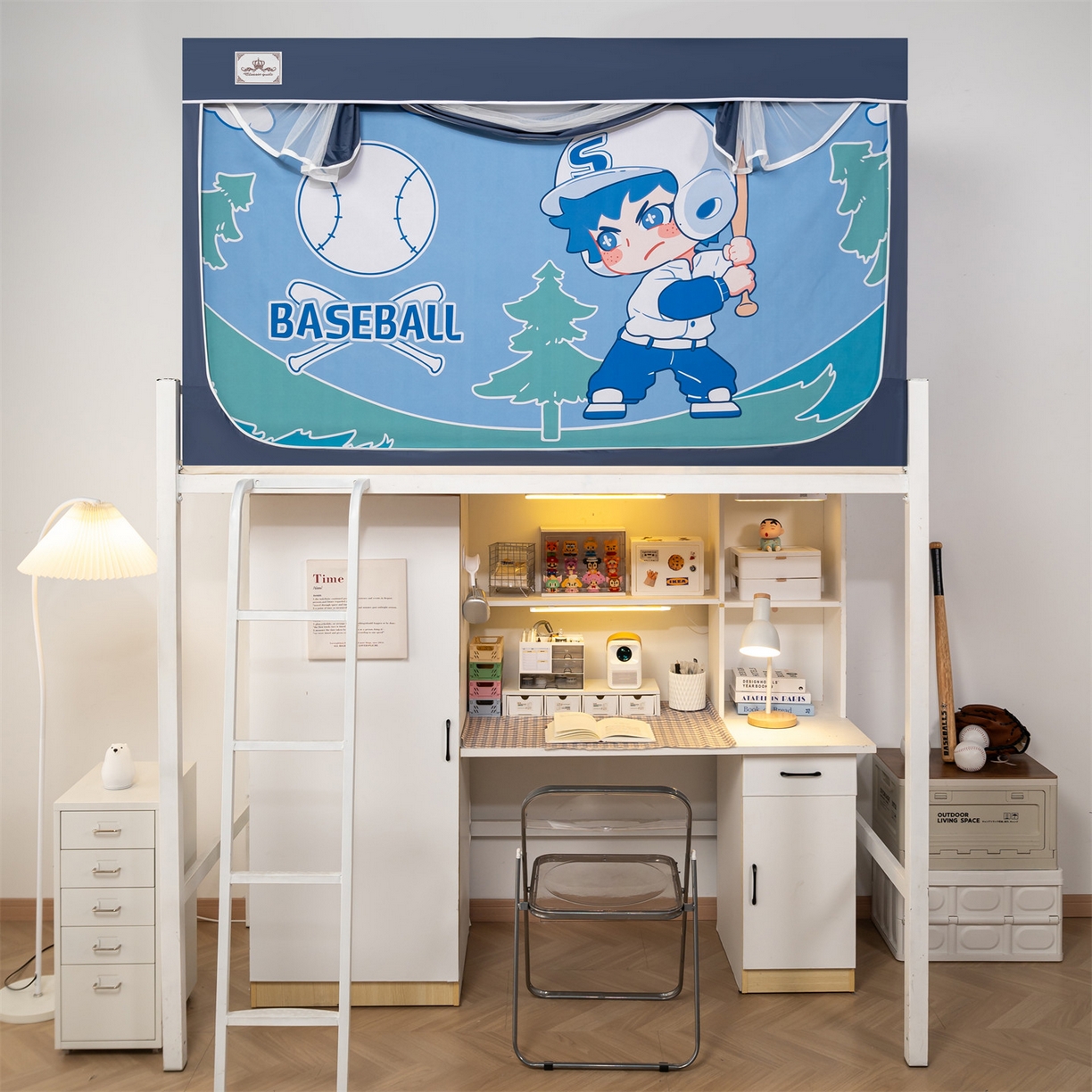 91家纺网 家纺一手货源 找家纺 2025新款多层复合夹层强遮光学生蚊帐 棒球小子