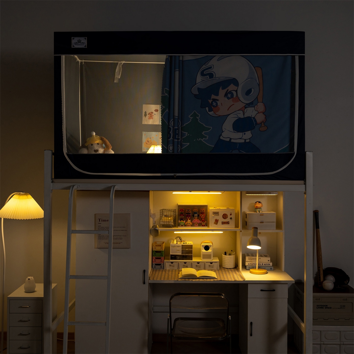 91家纺网 家纺一手货源 找家纺 2025新款多层复合夹层强遮光学生蚊帐 棒球小子