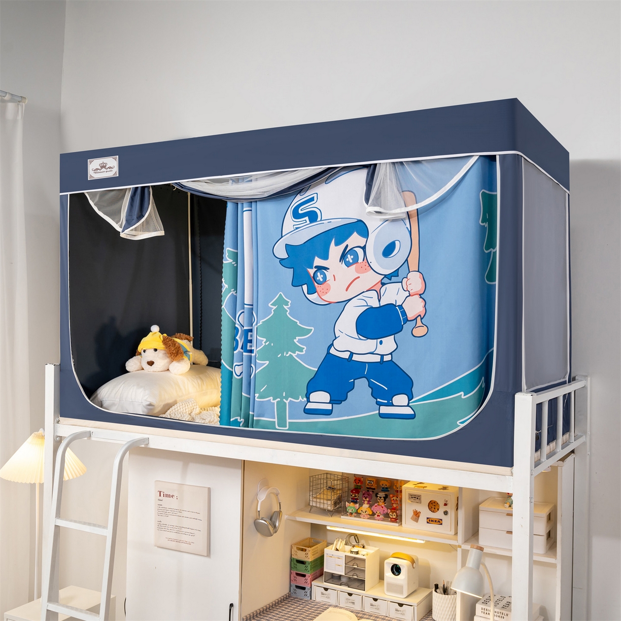 91家纺网 家纺一手货源 找家纺 2025新款多层复合夹层强遮光学生蚊帐 棒球小子