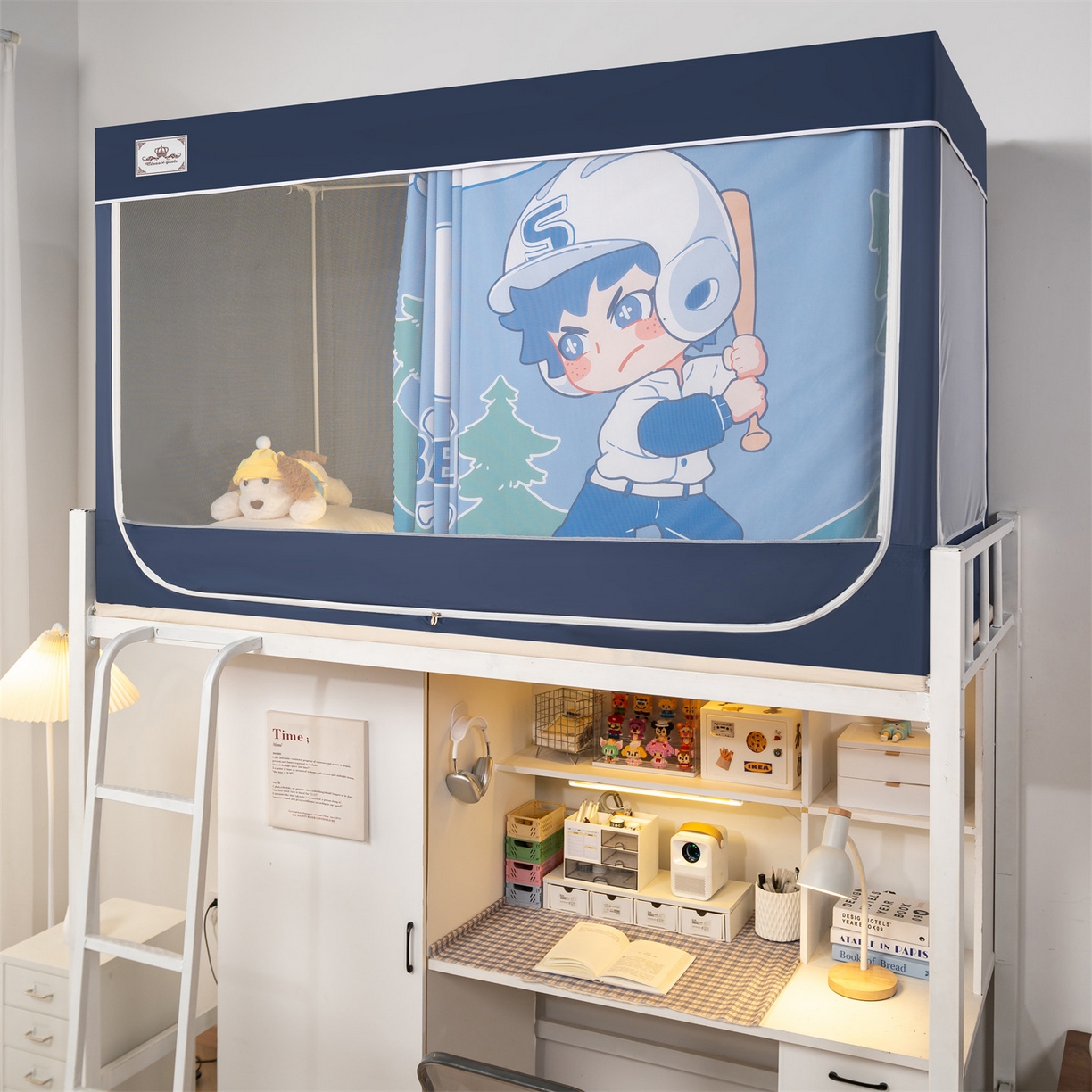 91家纺网 家纺一手货源 找家纺 2025新款多层复合夹层强遮光学生蚊帐 棒球小子