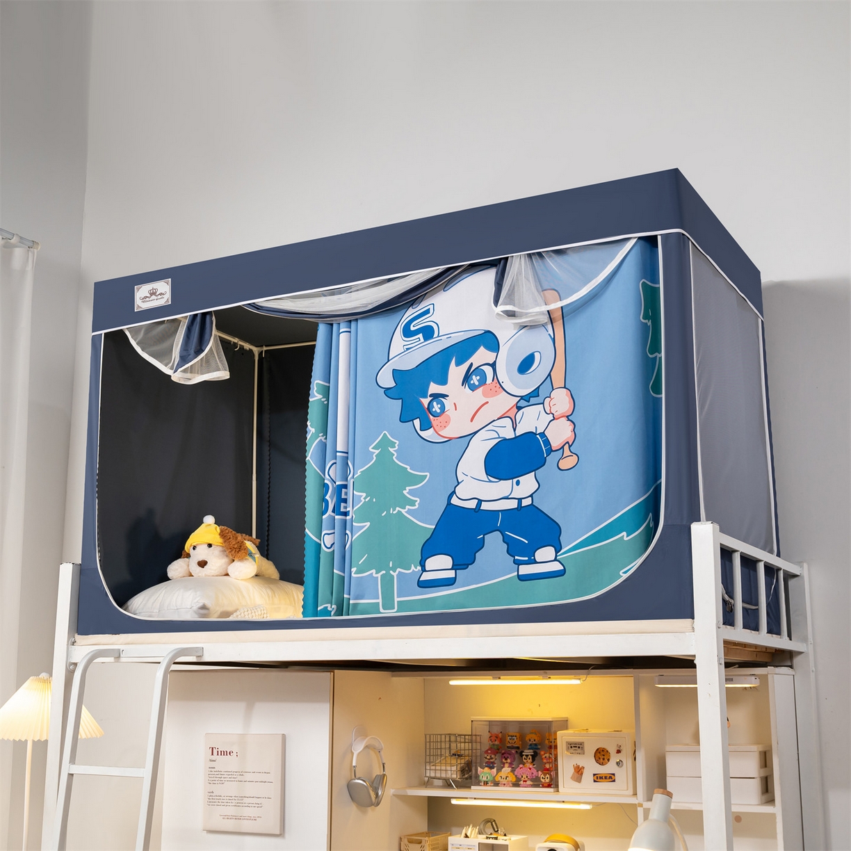 91家纺网 家纺一手货源 找家纺 2025新款多层复合夹层强遮光学生蚊帐 棒球小子