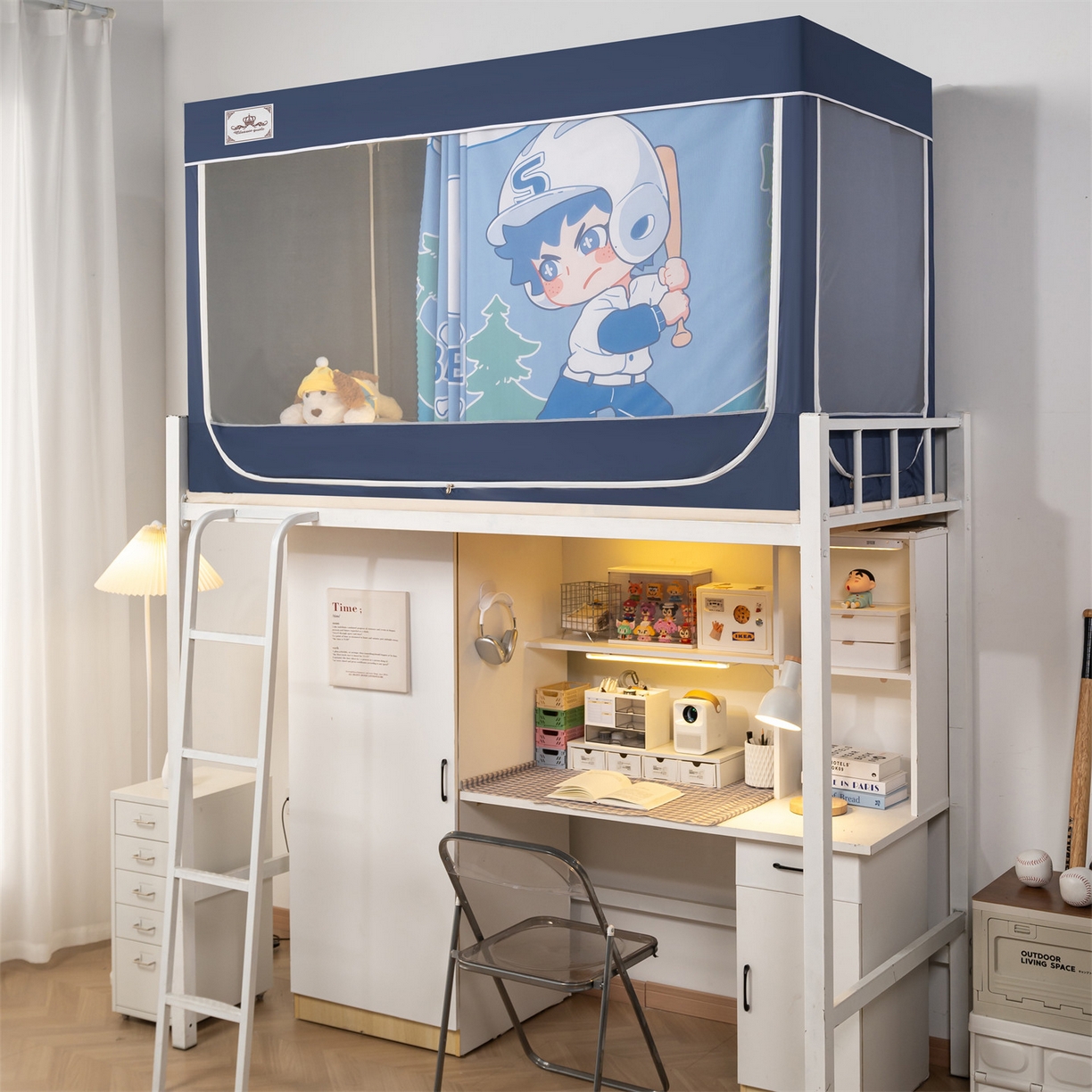 91家纺网 家纺一手货源 找家纺 2025新款多层复合夹层强遮光学生蚊帐 棒球小子