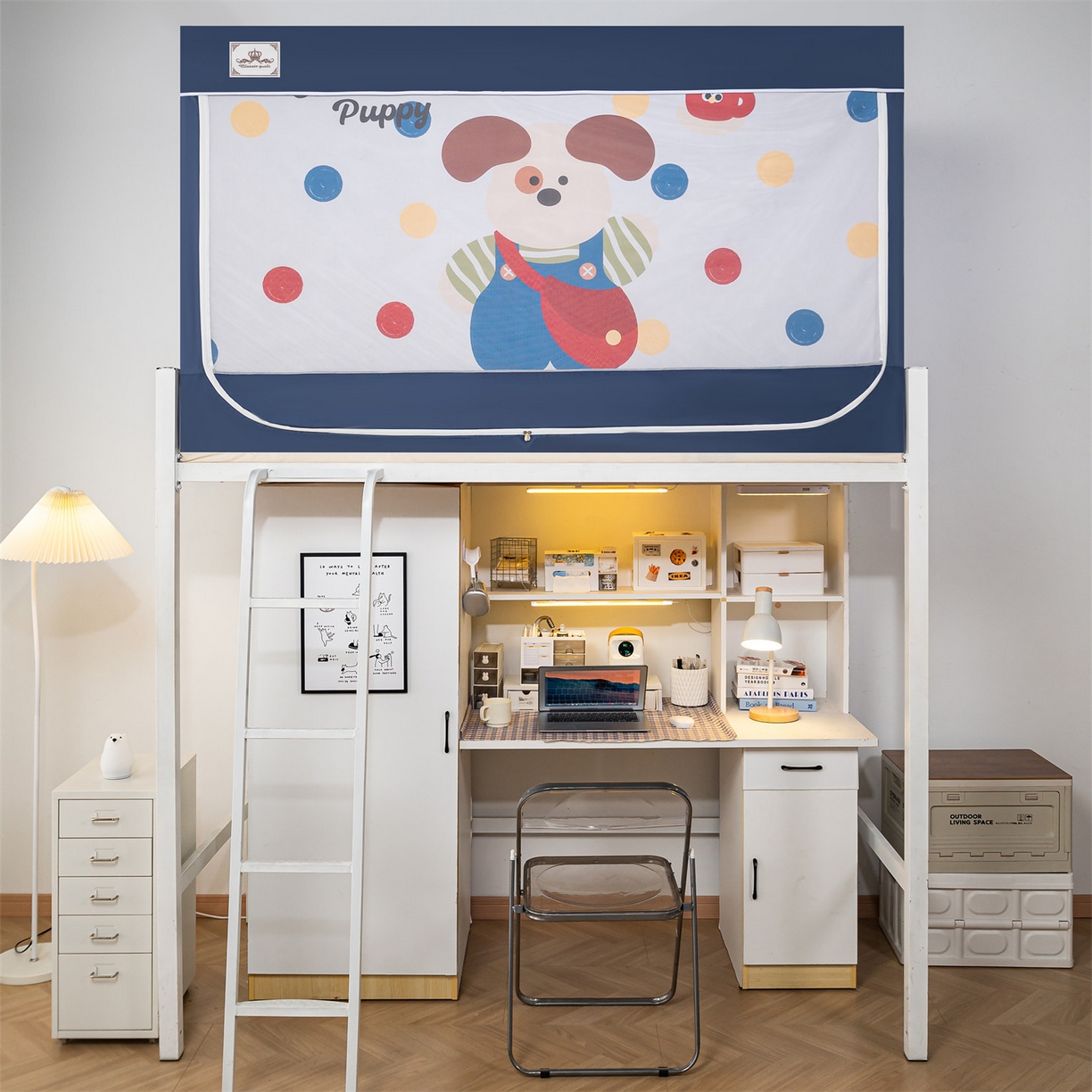 2025新款多层复合夹层强遮光学生蚊帐 背带小狗