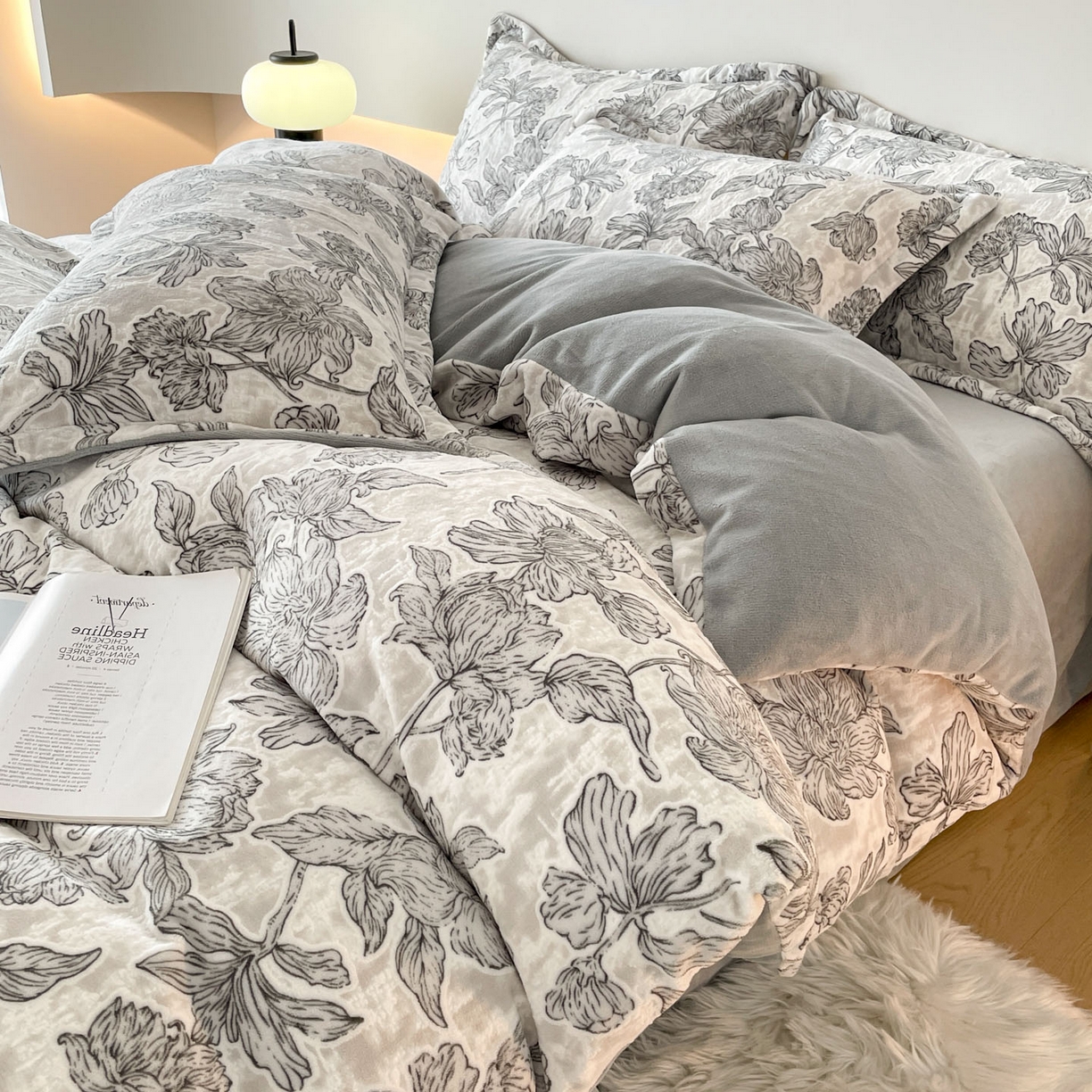 91家纺网 家纺一手货源 找家纺 居易简 2025新款A类高克重牛奶绒立体浮雕四件套 心中之城