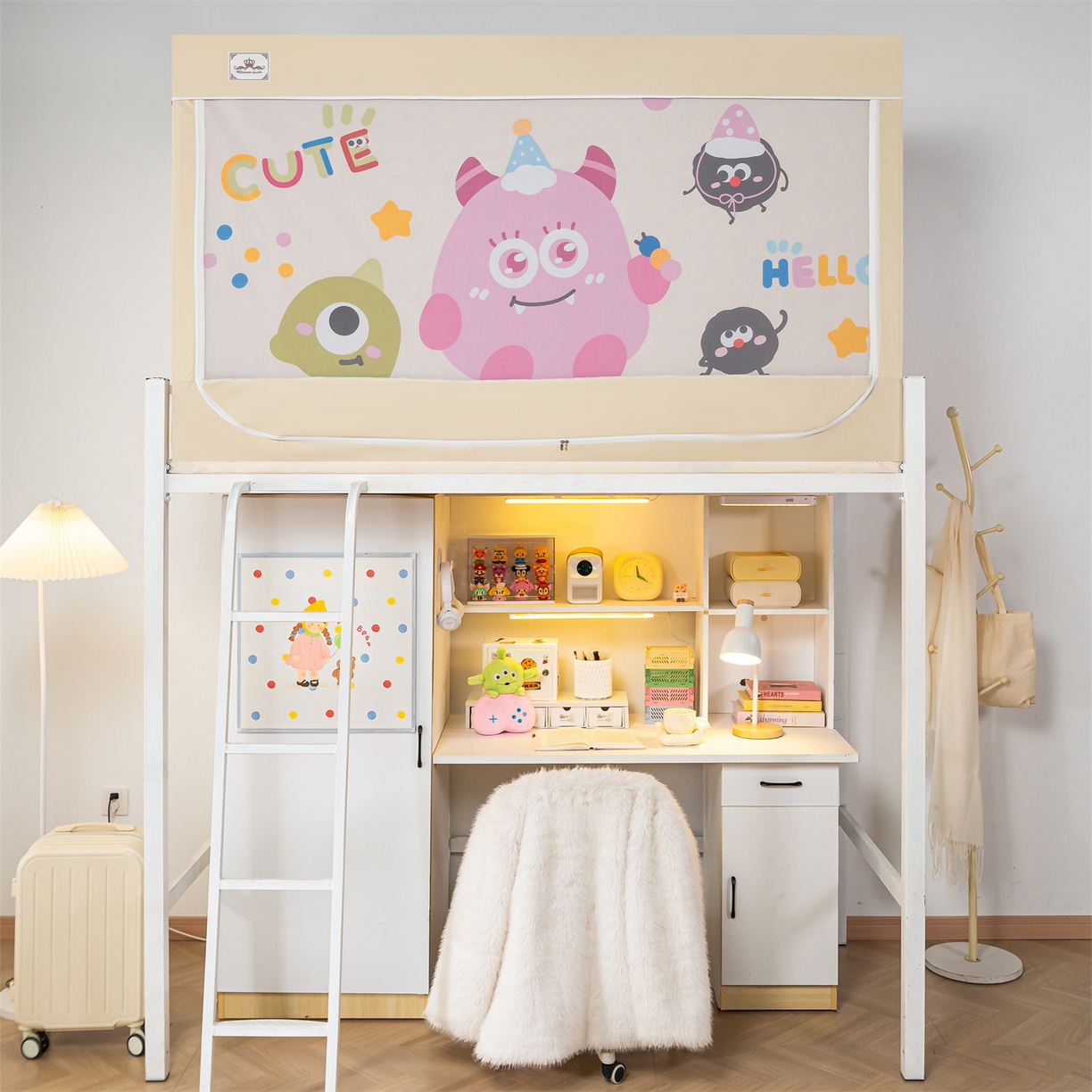 2025新款多层复合夹层强遮光学生蚊帐 萌兽奇遇