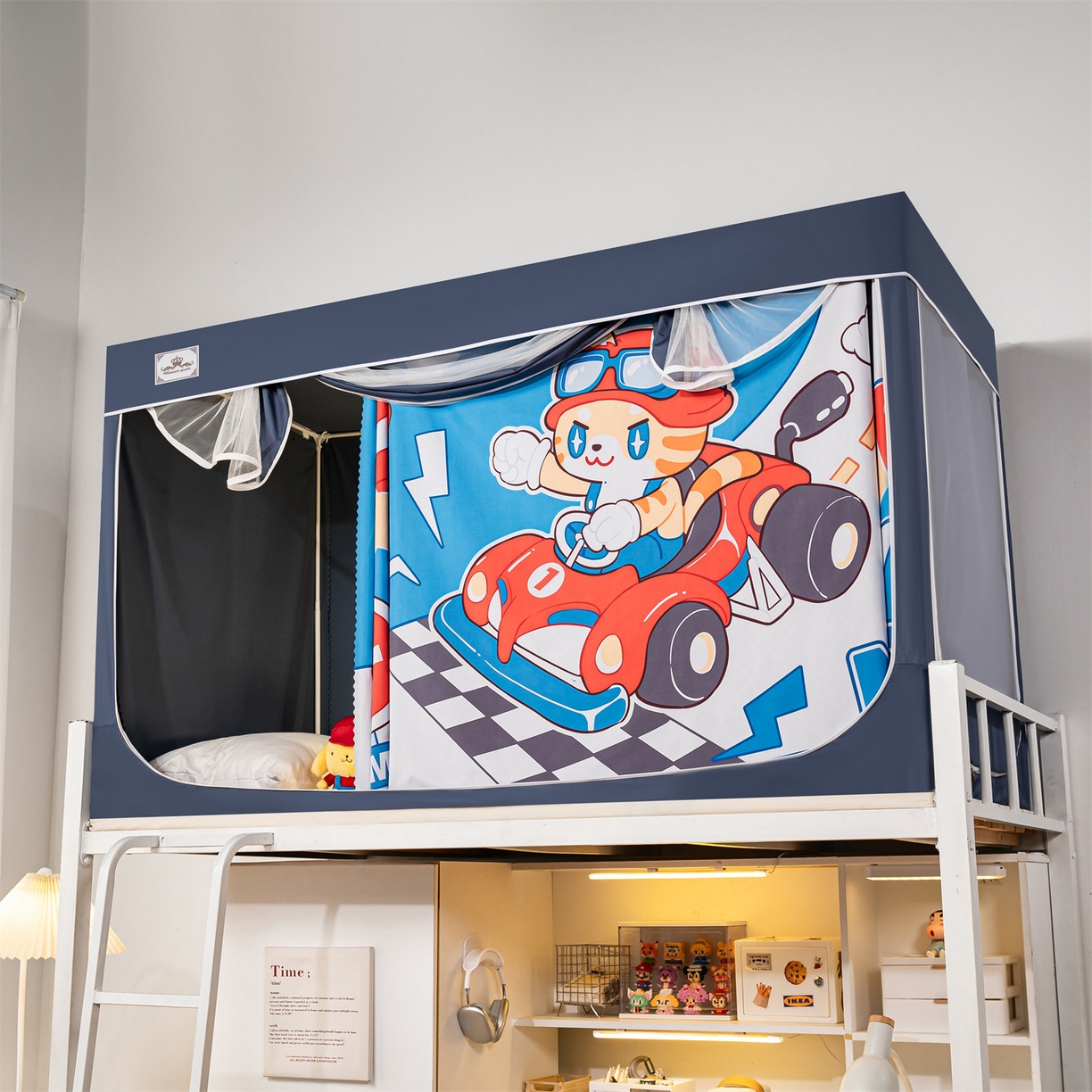 91家纺网 家纺一手货源 找家纺 2025新款多层复合夹层强遮光学生蚊帐 喵速卡丁