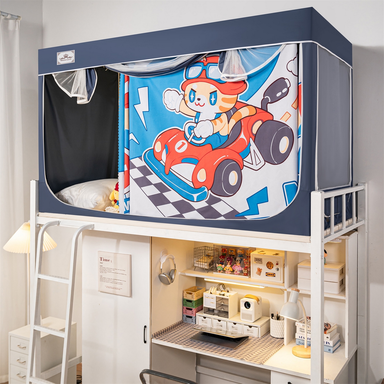 91家纺网 家纺一手货源 找家纺 2025新款多层复合夹层强遮光学生蚊帐 喵速卡丁