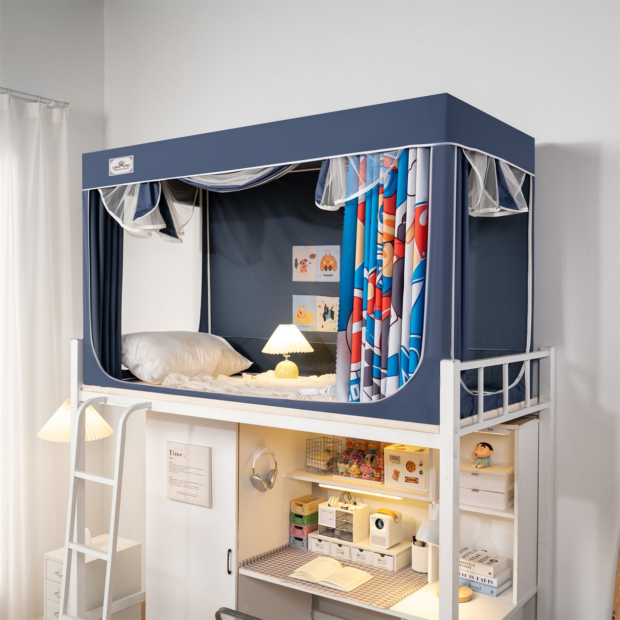 91家纺网 家纺一手货源 找家纺 2025新款多层复合夹层强遮光学生蚊帐 喵速卡丁