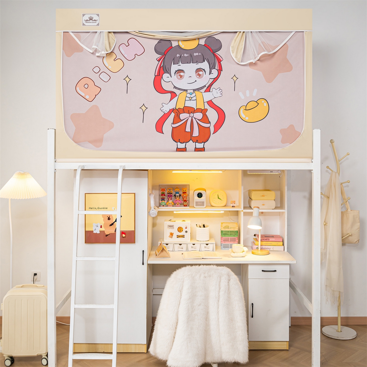 91家纺网 家纺一手货源 找家纺 2025新款多层复合夹层强遮光学生蚊帐 哪吒