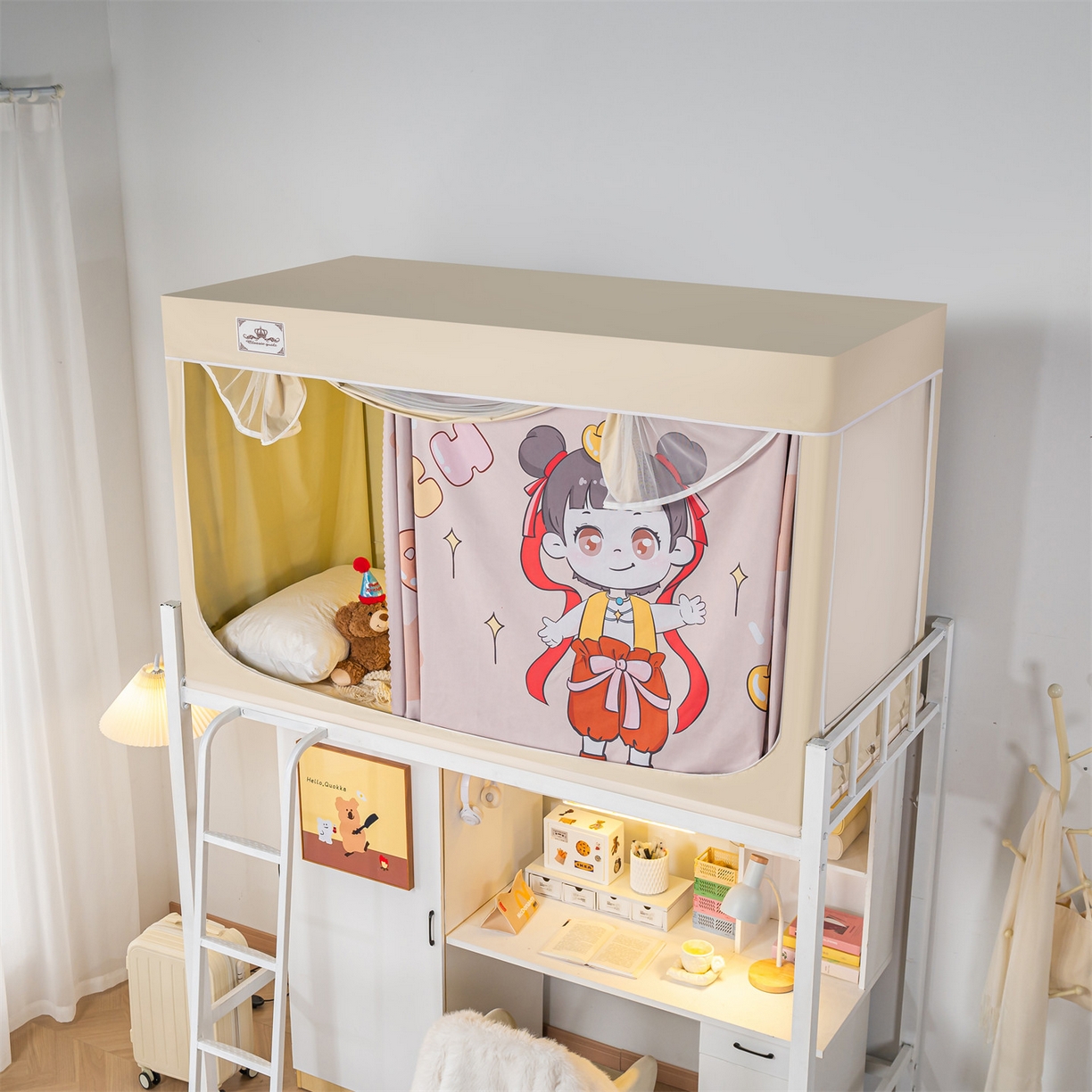 91家纺网 家纺一手货源 找家纺 2025新款多层复合夹层强遮光学生蚊帐 哪吒