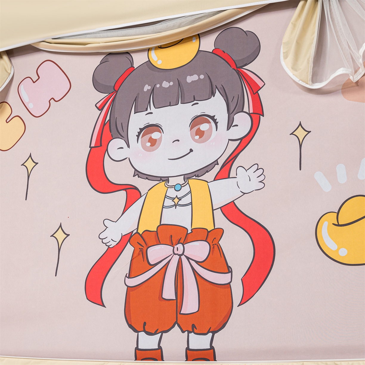 91家纺网 家纺一手货源 找家纺 2025新款多层复合夹层强遮光学生蚊帐 哪吒