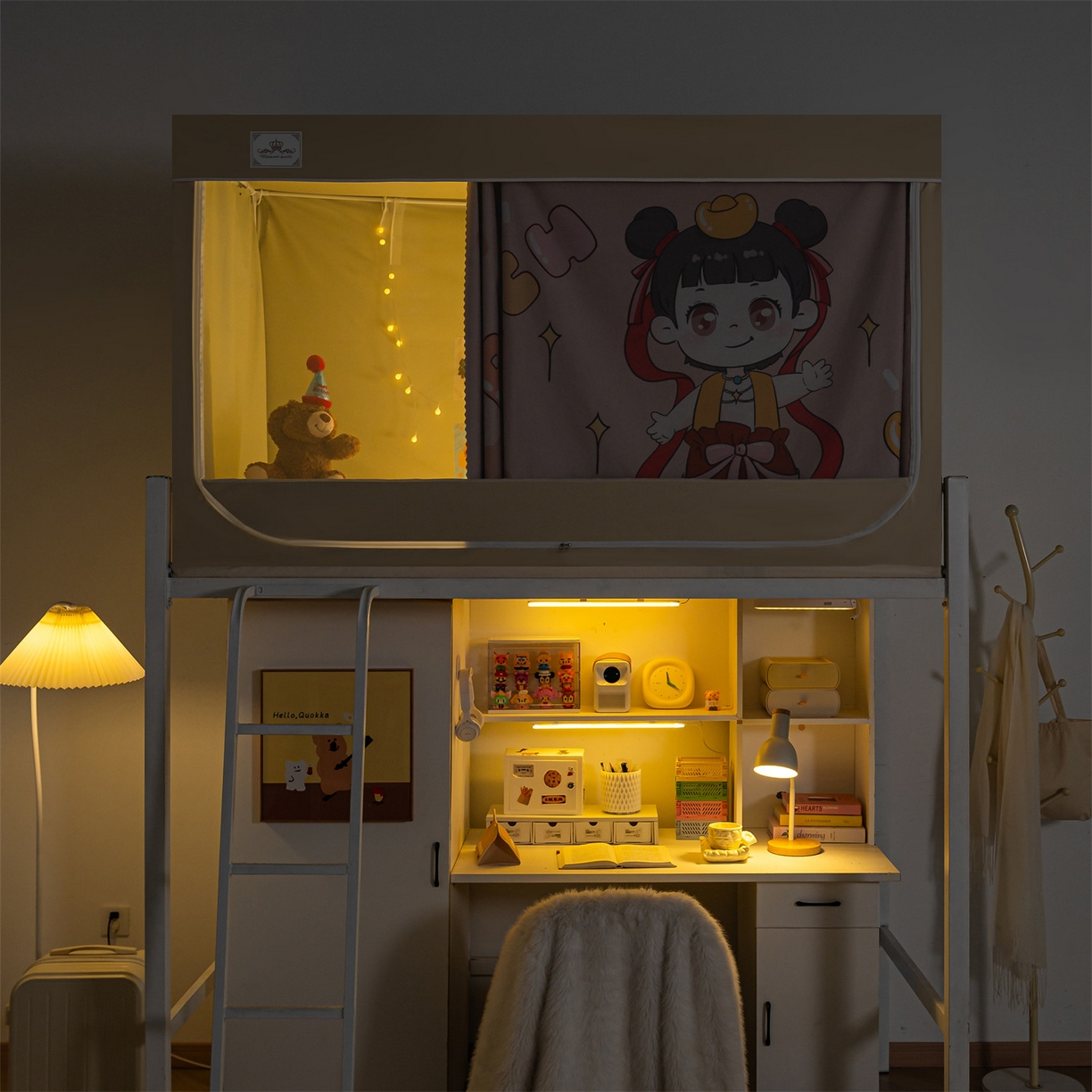 91家纺网 家纺一手货源 找家纺 2025新款多层复合夹层强遮光学生蚊帐 哪吒