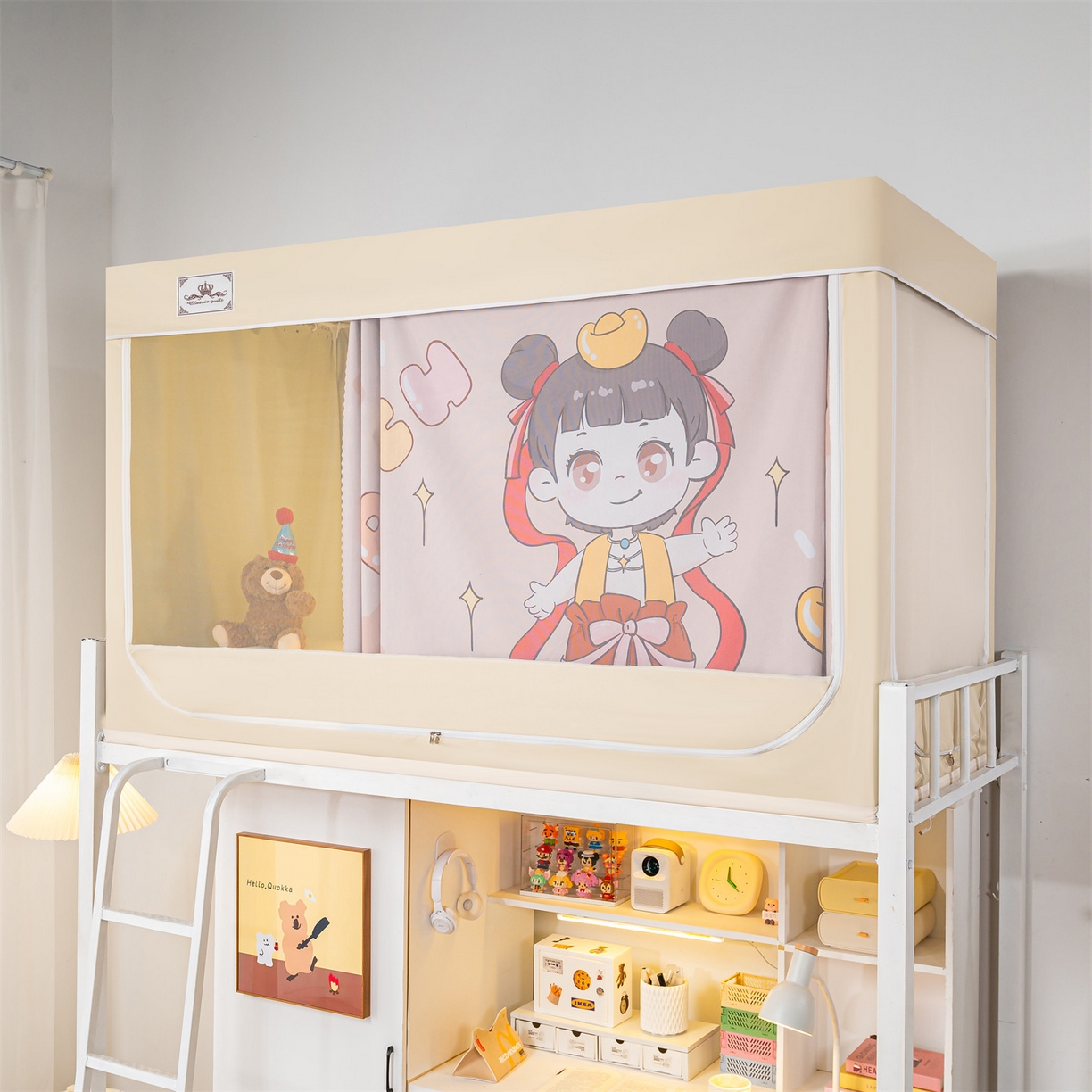 91家纺网 家纺一手货源 找家纺 2025新款多层复合夹层强遮光学生蚊帐 哪吒