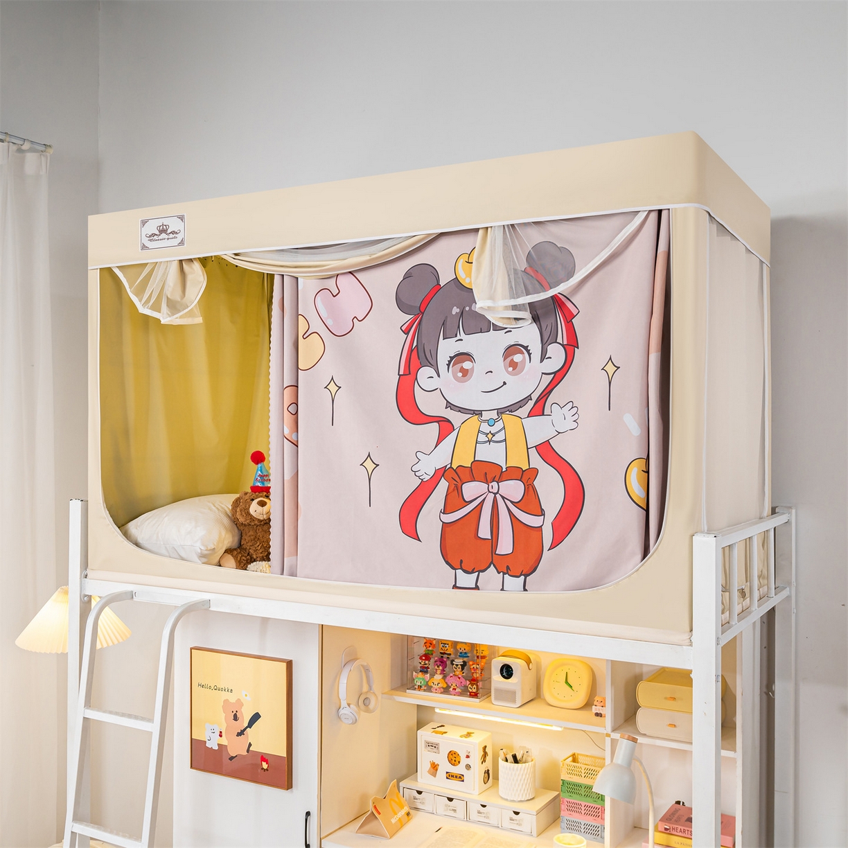 91家纺网 家纺一手货源 找家纺 2025新款多层复合夹层强遮光学生蚊帐 哪吒