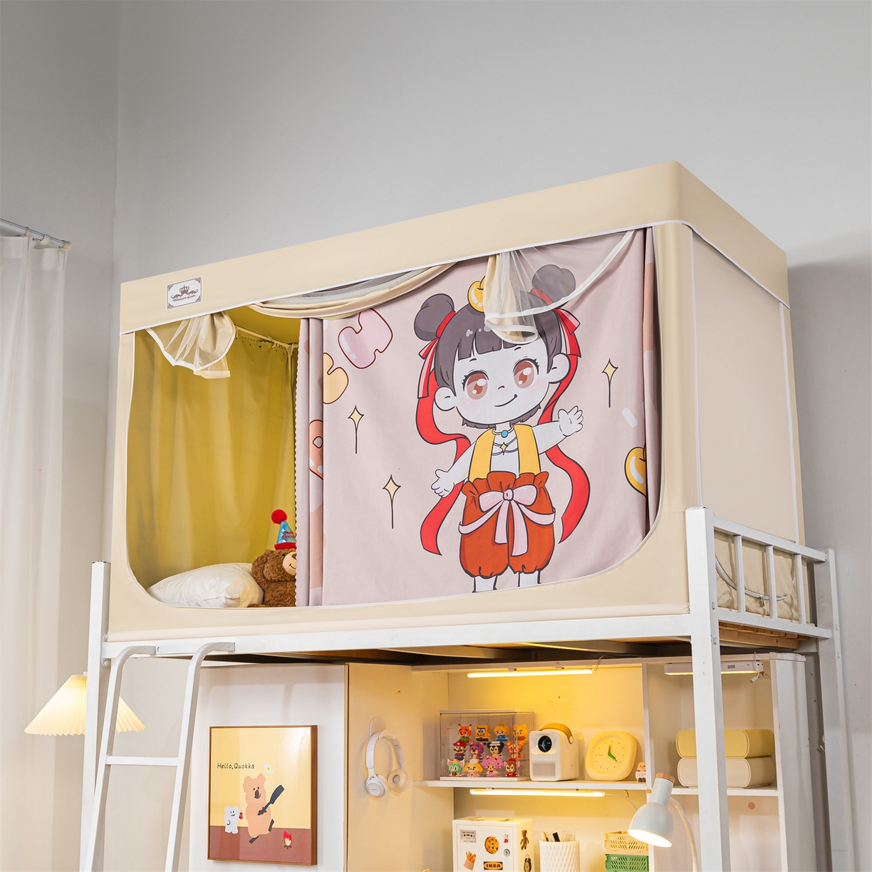 91家纺网 家纺一手货源 找家纺 2025新款多层复合夹层强遮光学生蚊帐 哪吒