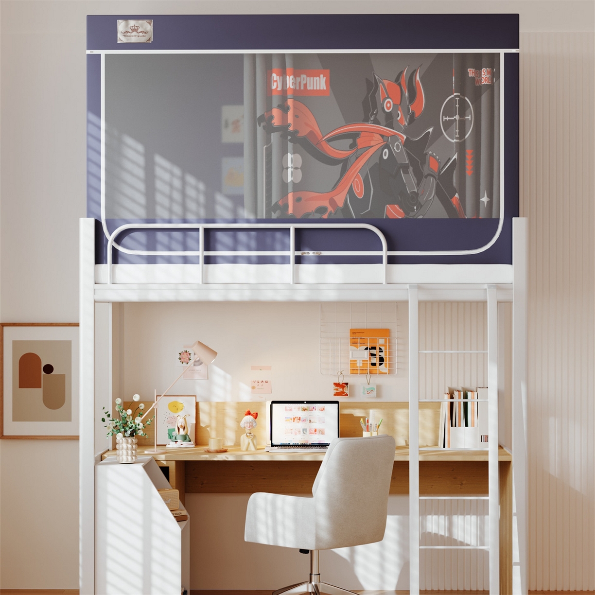 2025新款多层复合夹层强遮光学生蚊帐 赛博机甲