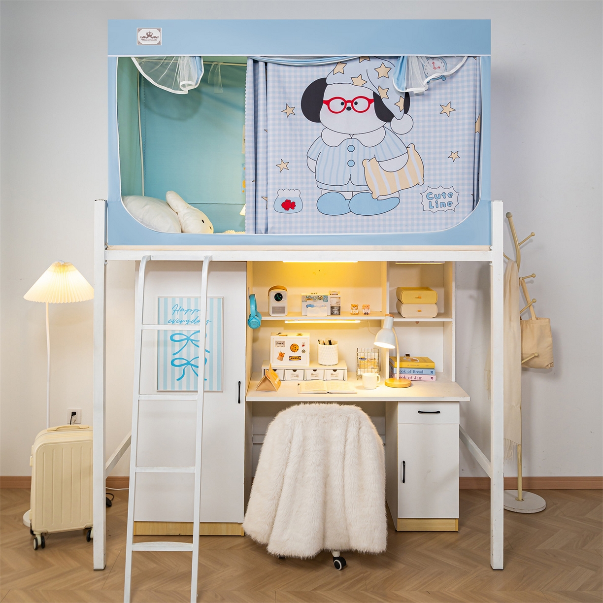 91家纺网 家纺一手货源 找家纺 2025新款多层复合夹层强遮光学生蚊帐 睡汪奇妙夜