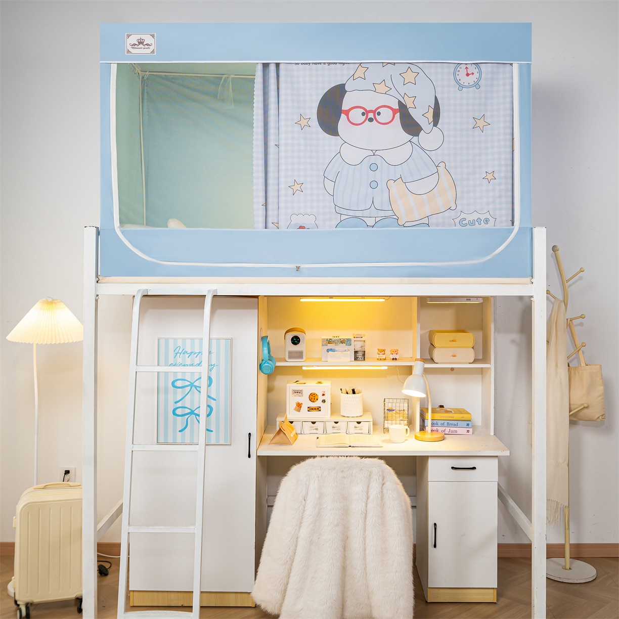 91家纺网 家纺一手货源 找家纺 2025新款多层复合夹层强遮光学生蚊帐 睡汪奇妙夜