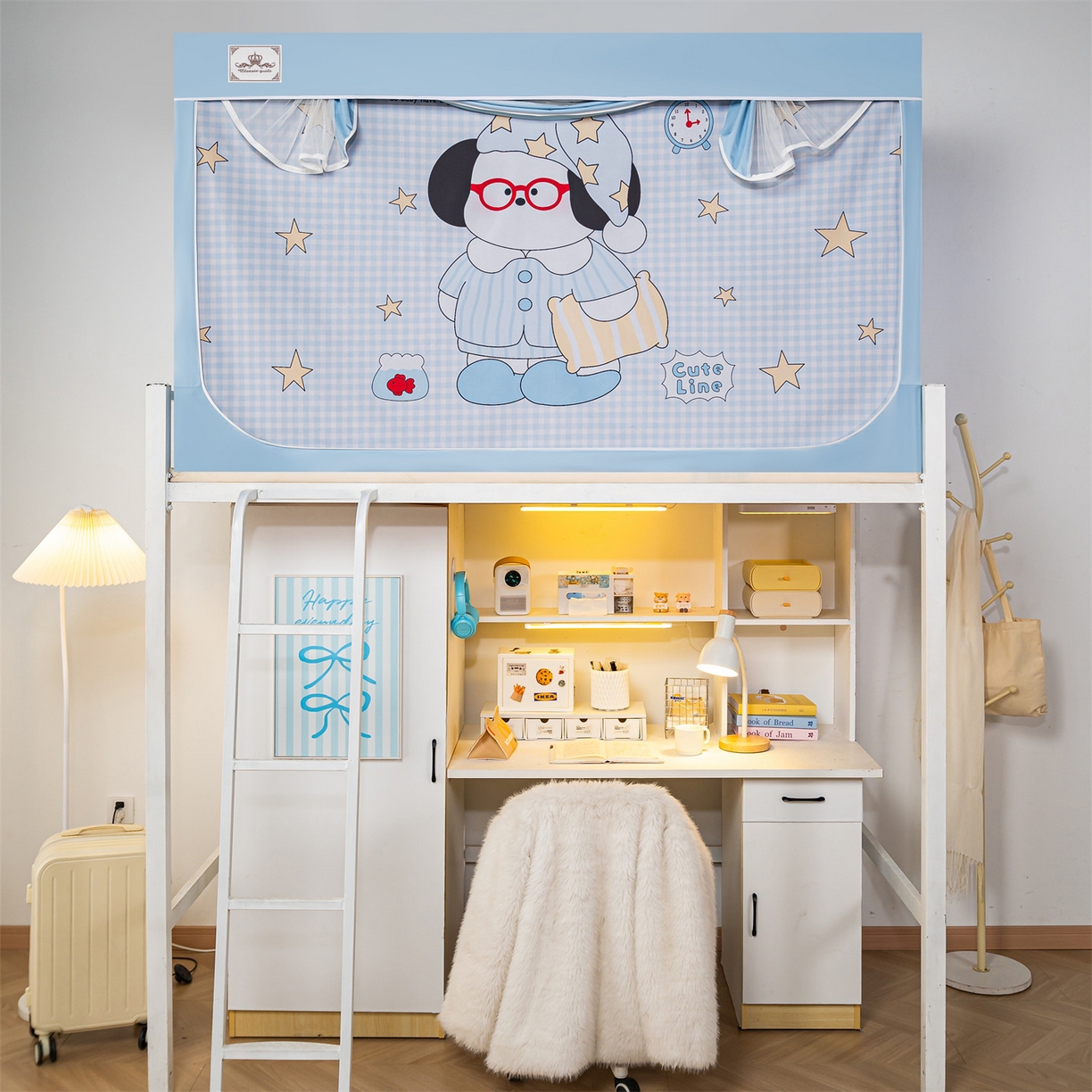 91家纺网 家纺一手货源 找家纺 2025新款多层复合夹层强遮光学生蚊帐 睡汪奇妙夜