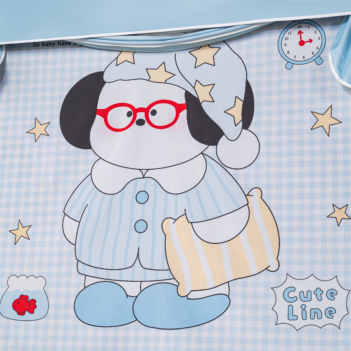 91家纺网 家纺一手货源 找家纺 2025新款多层复合夹层强遮光学生蚊帐 睡汪奇妙夜