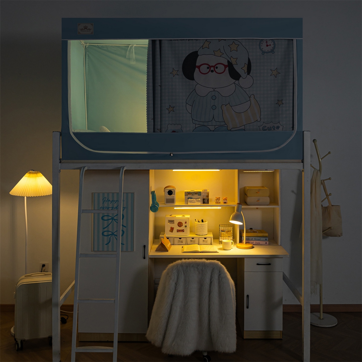 91家纺网 家纺一手货源 找家纺 2025新款多层复合夹层强遮光学生蚊帐 睡汪奇妙夜