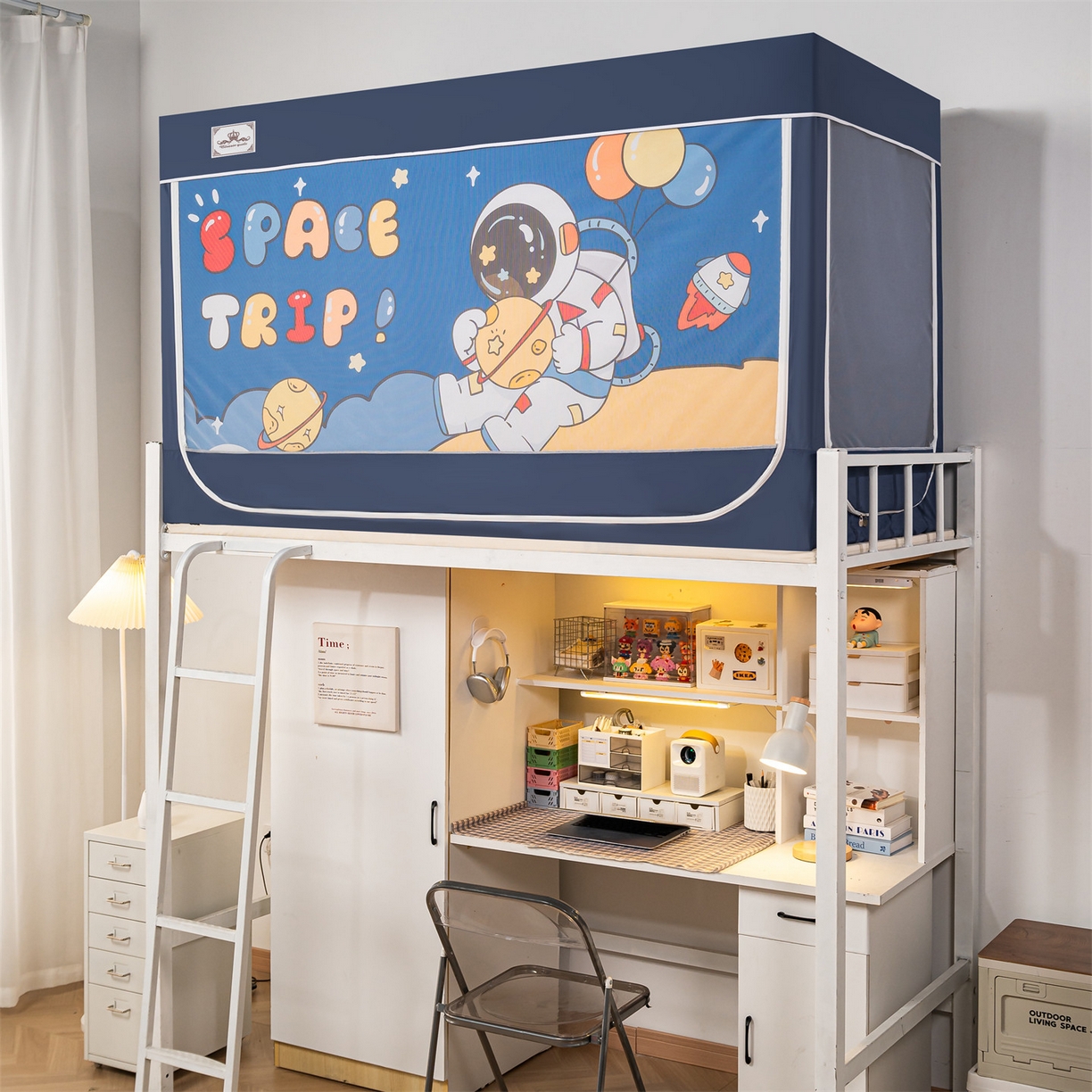 91家纺网 家纺一手货源 找家纺 2025新款多层复合夹层强遮光学生蚊帐 奇趣宇宙