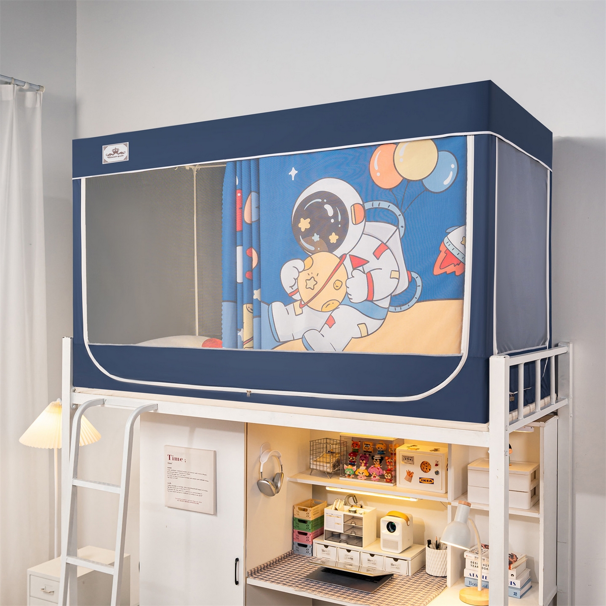 91家纺网 家纺一手货源 找家纺 2025新款多层复合夹层强遮光学生蚊帐 奇趣宇宙