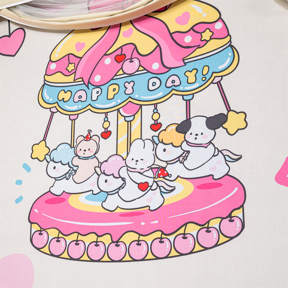 91家纺网 家纺一手货源 找家纺 2025新款多层复合夹层强遮光学生蚊帐 旋转萌宠