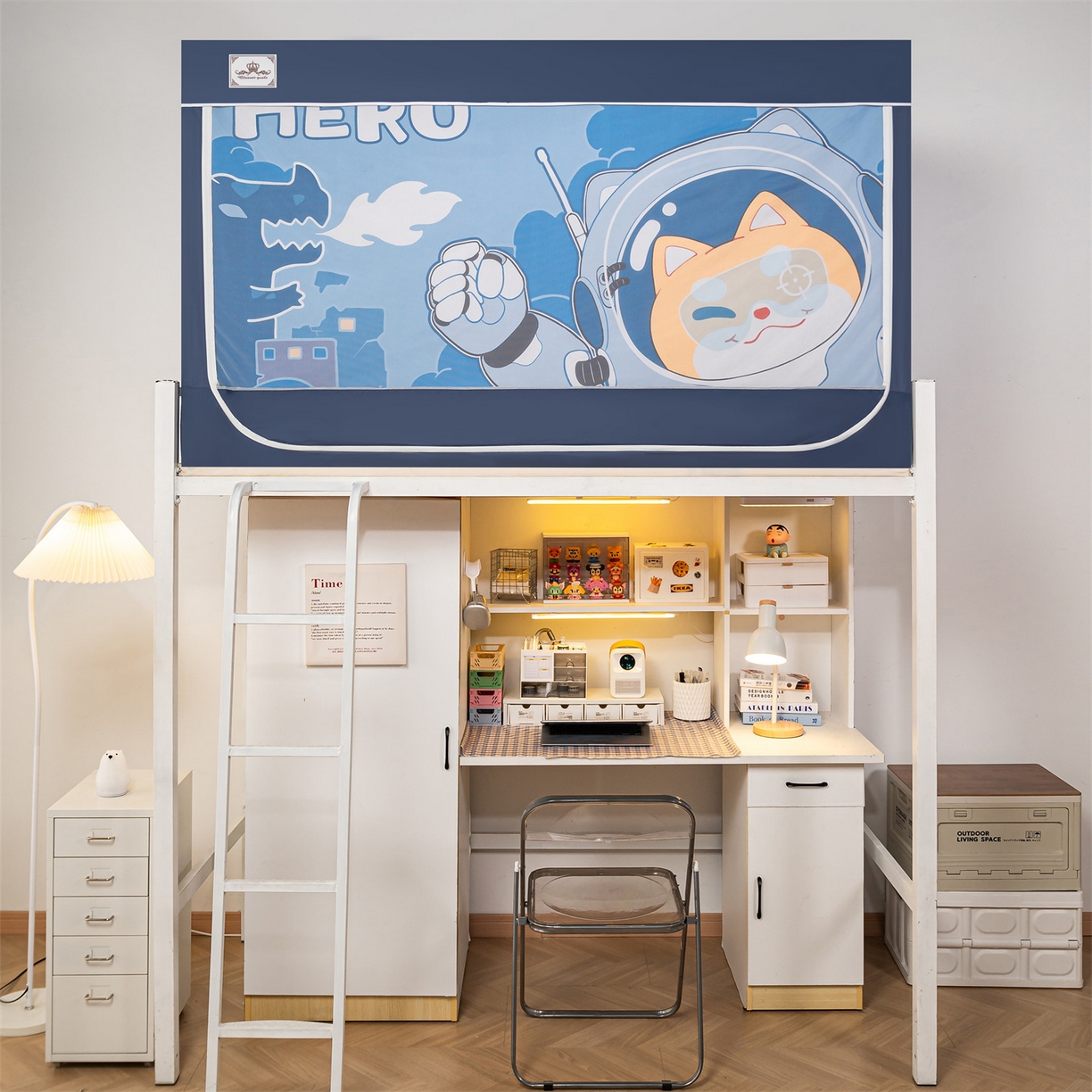 2025新款多层复合夹层强遮光学生蚊帐 萌宠英雄