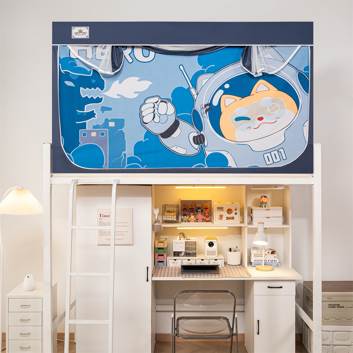 91家纺网 家纺一手货源 找家纺 2025新款多层复合夹层强遮光学生蚊帐 萌宠英雄