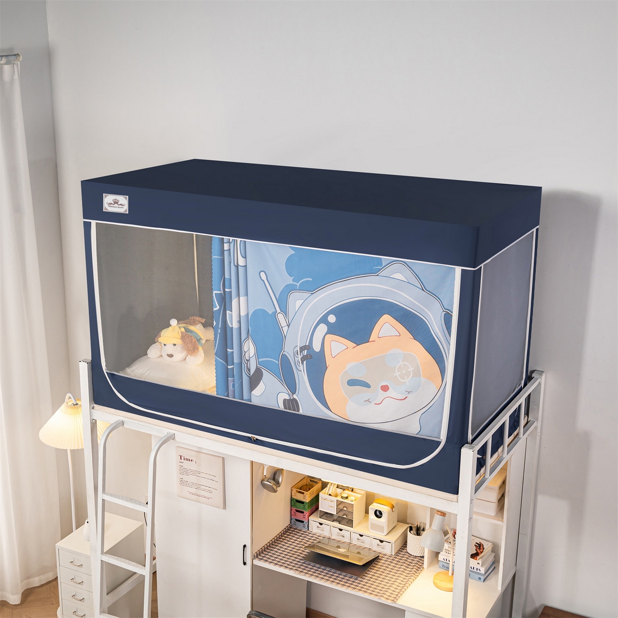 91家纺网 家纺一手货源 找家纺 2025新款多层复合夹层强遮光学生蚊帐 萌宠英雄