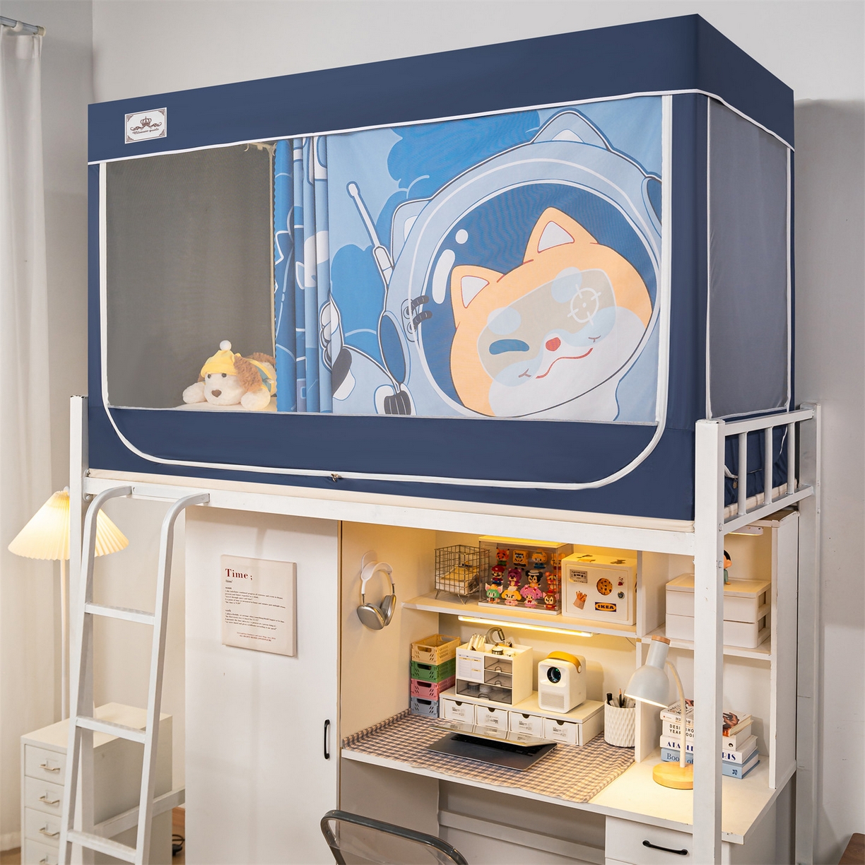 91家纺网 家纺一手货源 找家纺 2025新款多层复合夹层强遮光学生蚊帐 萌宠英雄