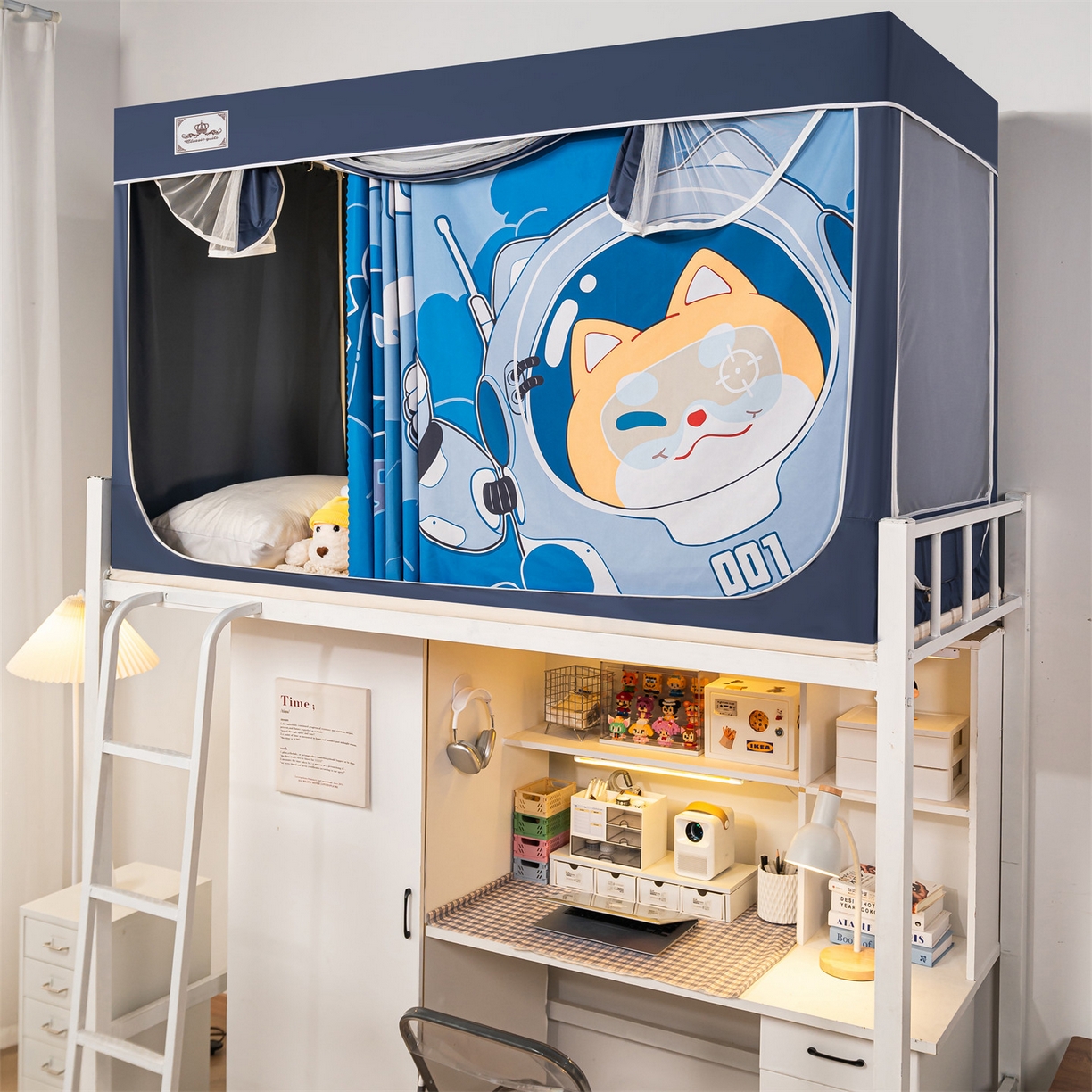 91家纺网 家纺一手货源 找家纺 2025新款多层复合夹层强遮光学生蚊帐 萌宠英雄