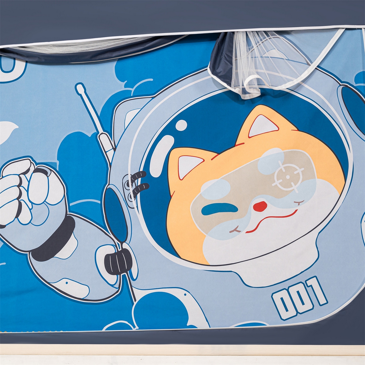 91家纺网 家纺一手货源 找家纺 2025新款多层复合夹层强遮光学生蚊帐 萌宠英雄