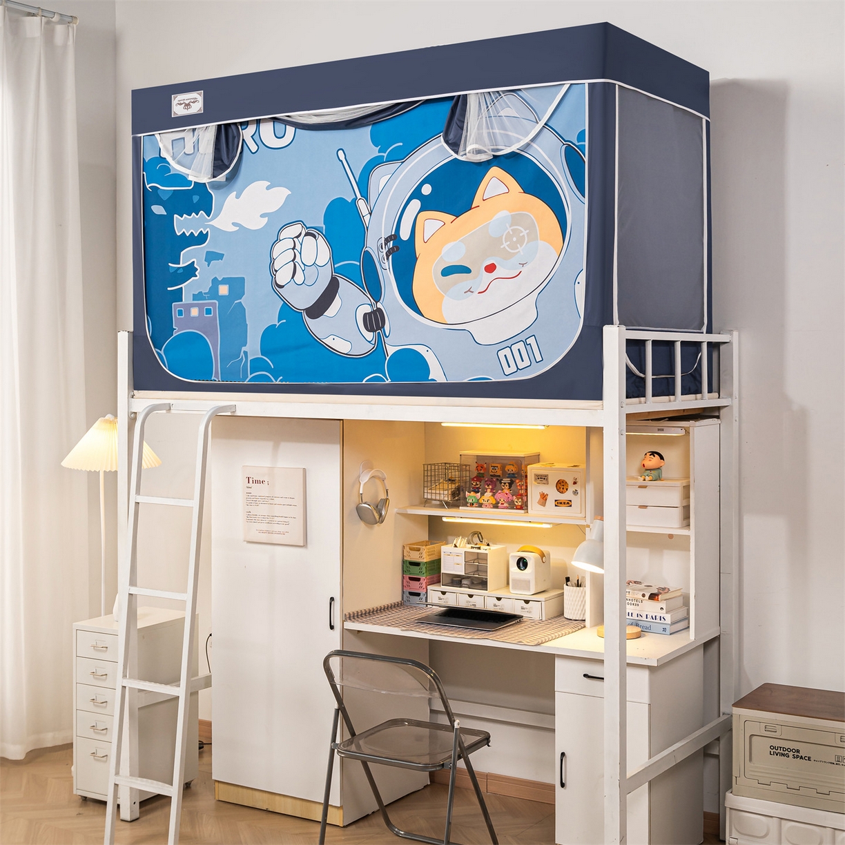 91家纺网 家纺一手货源 找家纺 2025新款多层复合夹层强遮光学生蚊帐 萌宠英雄