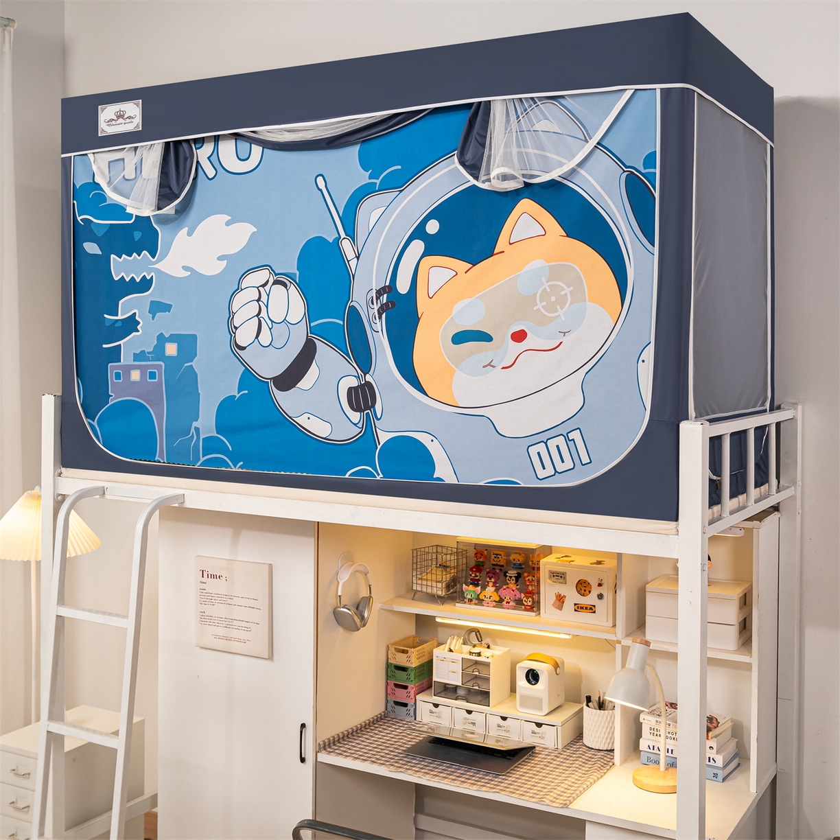 91家纺网 家纺一手货源 找家纺 2025新款多层复合夹层强遮光学生蚊帐 萌宠英雄