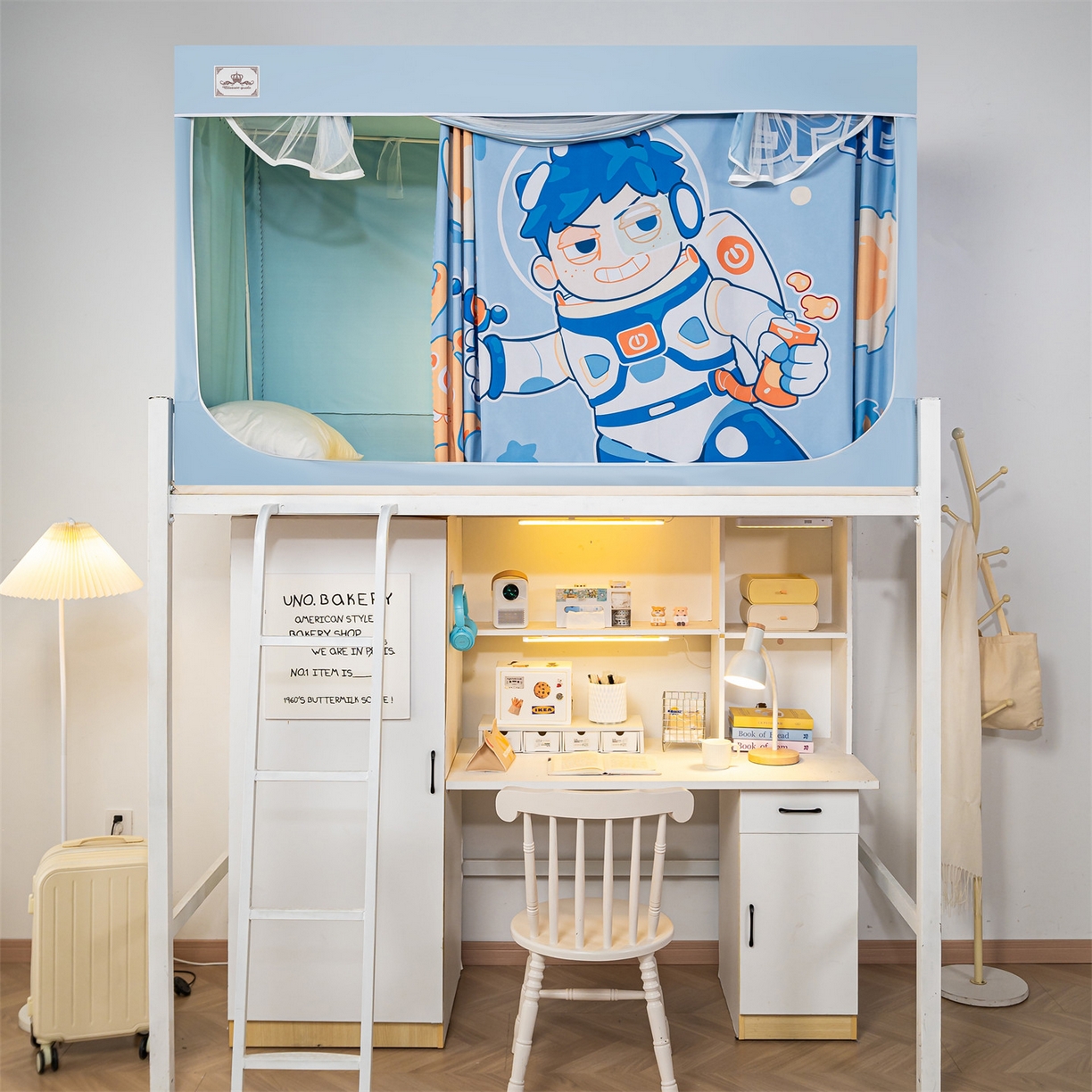 91家纺网 家纺一手货源 找家纺 2025新款多层复合夹层强遮光学生蚊帐 探索宇宙