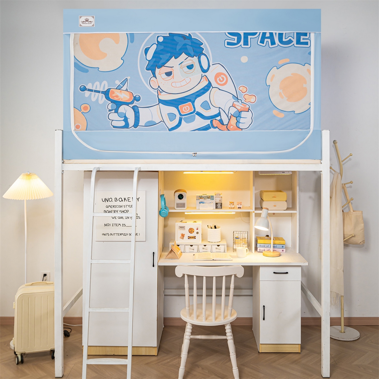 91家纺网 家纺一手货源 找家纺 2025新款多层复合夹层强遮光学生蚊帐 探索宇宙