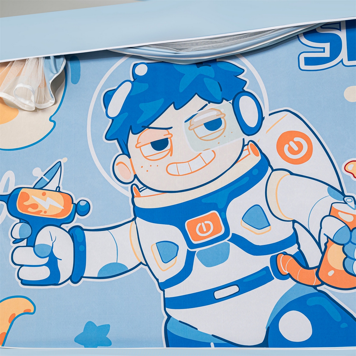 91家纺网 家纺一手货源 找家纺 2025新款多层复合夹层强遮光学生蚊帐 探索宇宙