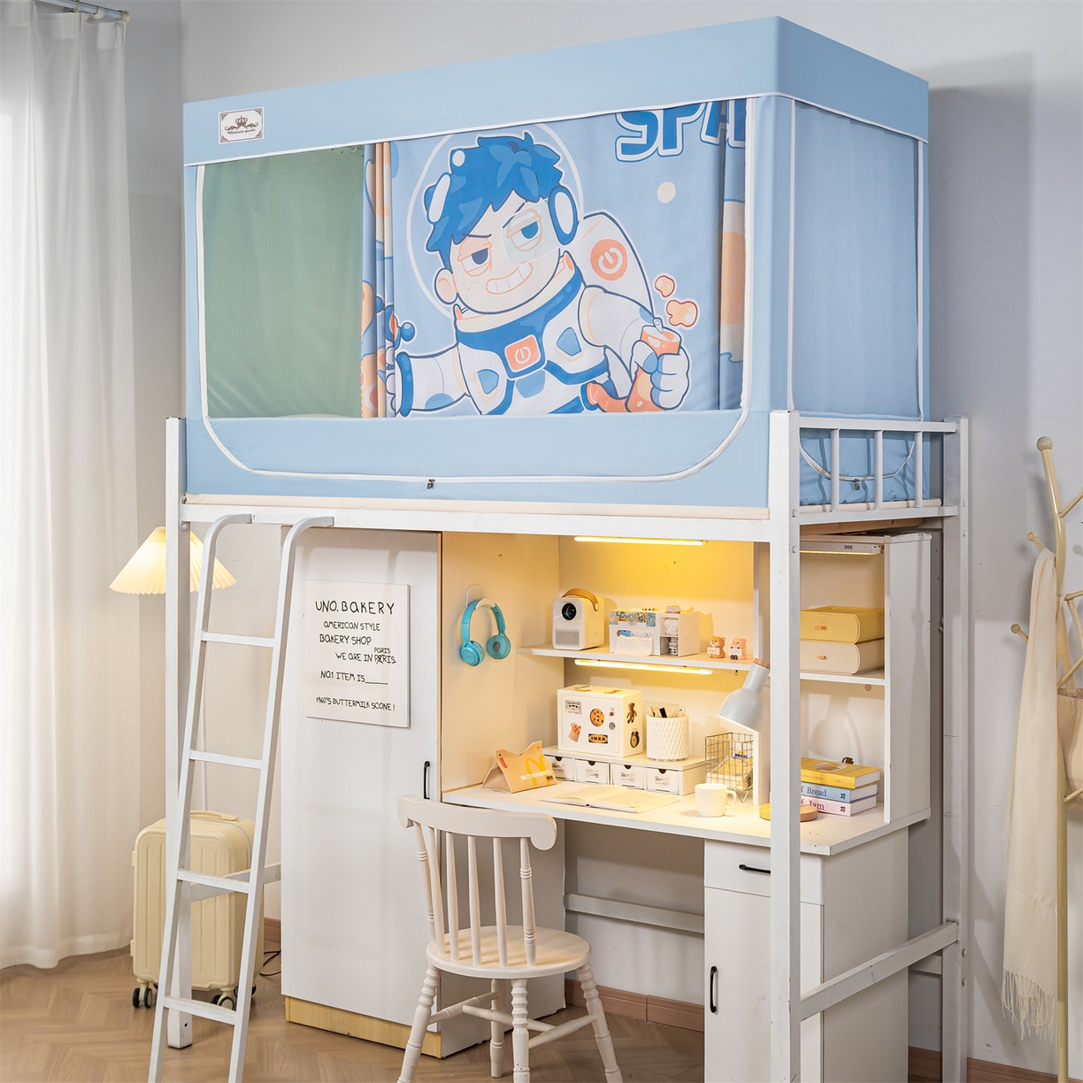 91家纺网 家纺一手货源 找家纺 2025新款多层复合夹层强遮光学生蚊帐 探索宇宙