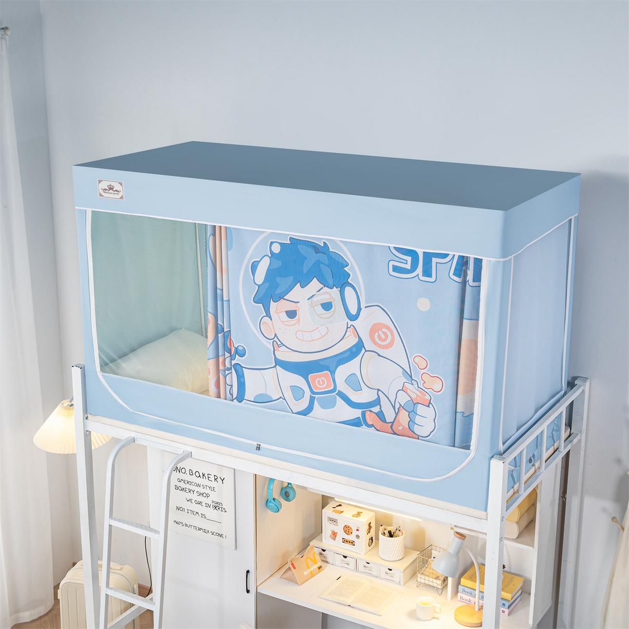 91家纺网 家纺一手货源 找家纺 2025新款多层复合夹层强遮光学生蚊帐 探索宇宙