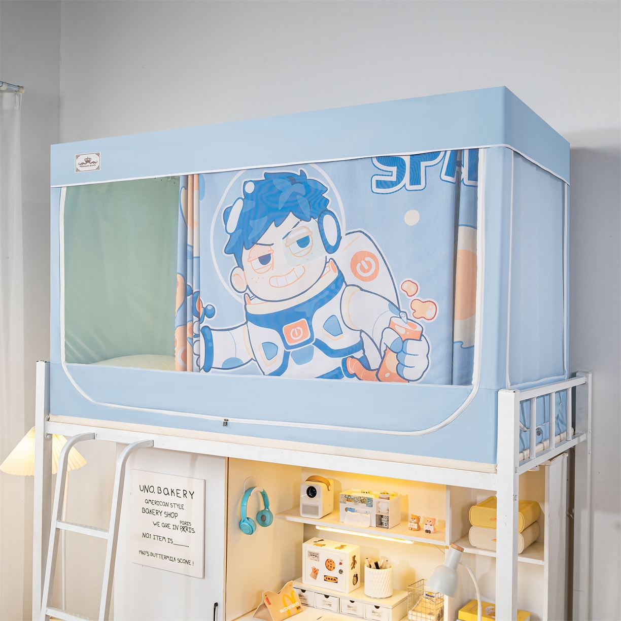 91家纺网 家纺一手货源 找家纺 2025新款多层复合夹层强遮光学生蚊帐 探索宇宙