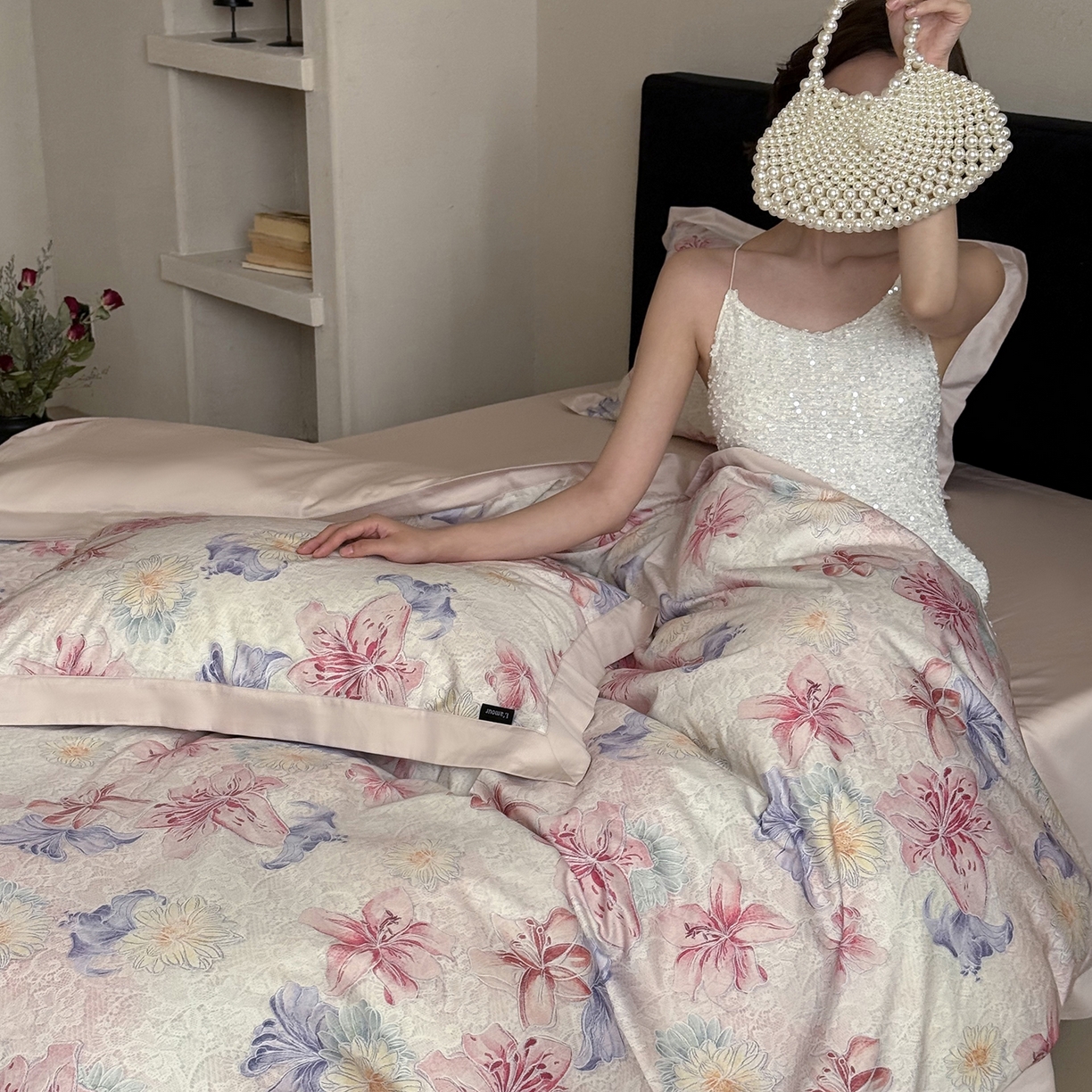 91家纺网 家纺一手货源 找家纺 （总）鹿班家居 2025新款秋冬款100S长绒棉数码印花系列四件套-心素如简（标准会员-20元）